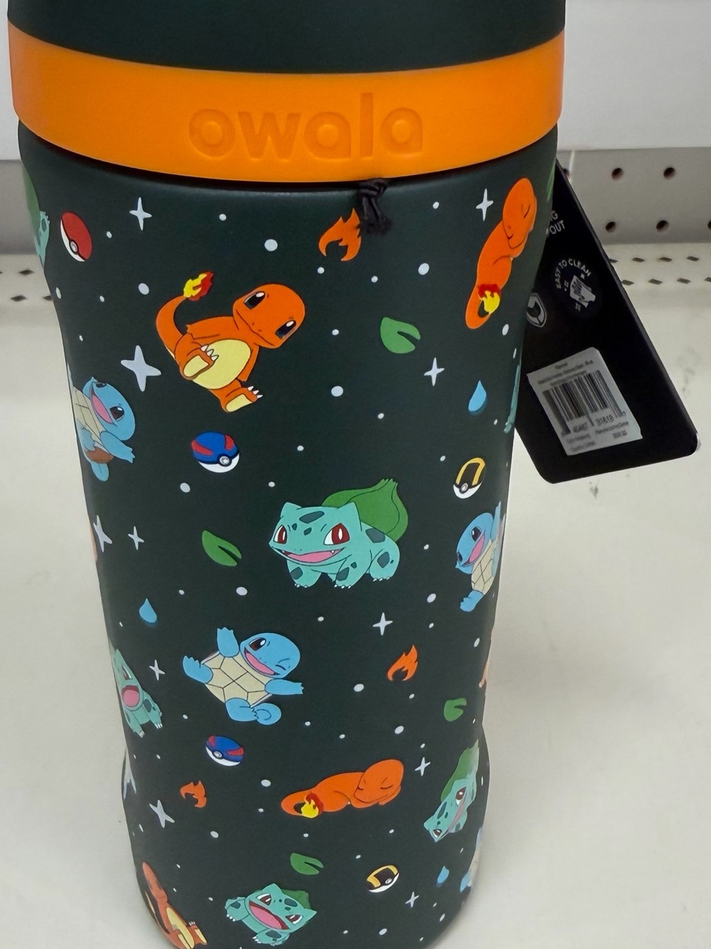 Owala Kids Bottle with Pokémon Characters - Black and Orange